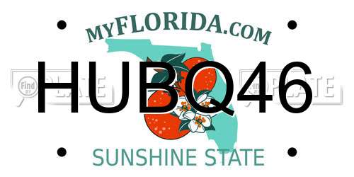 HUBQ46 Florida License Plate