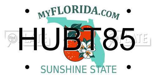 HUBT85 Florida License Plate