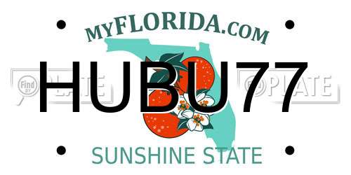 HUBU77 Florida License Plate
