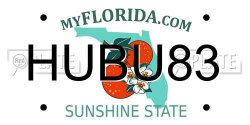 HUBU83 Florida License Plate