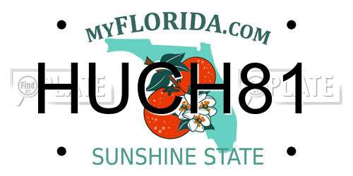 HUCH81 Florida License Plate