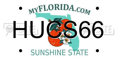 HUCS66 Florida License Plate