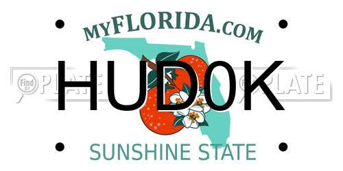 HUD0K Florida License Plate