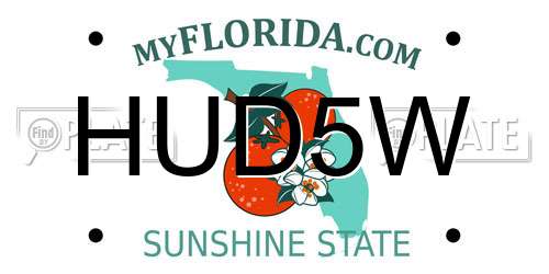 HUD5W Florida License Plate