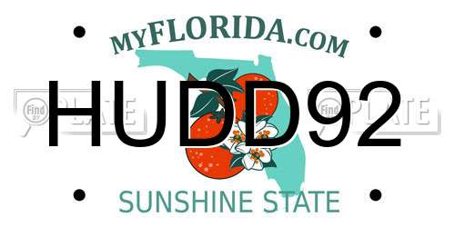 HUDD92 Florida License Plate