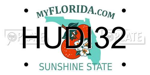 HUDI32 Florida License Plate
