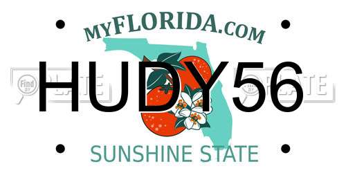 HUDY56 Florida License Plate