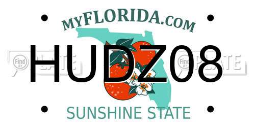HUDZ08 Florida License Plate