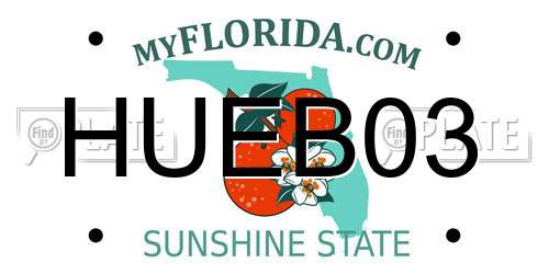 HUEB03 Florida License Plate