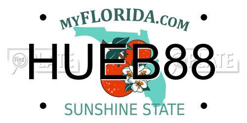 HUEB88 Florida License Plate