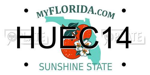 HUEC14 Florida License Plate