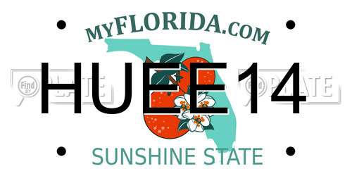 HUEE14 Florida License Plate