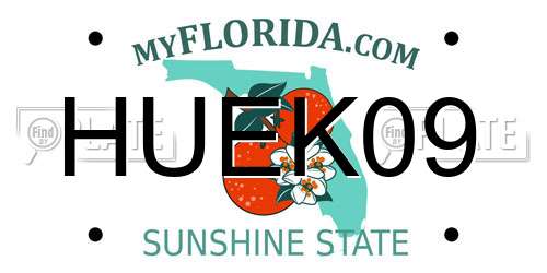 HUEK09 Florida License Plate