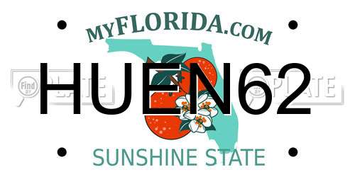 HUEN62 Florida License Plate