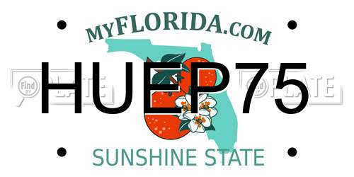 HUEP75 Florida License Plate