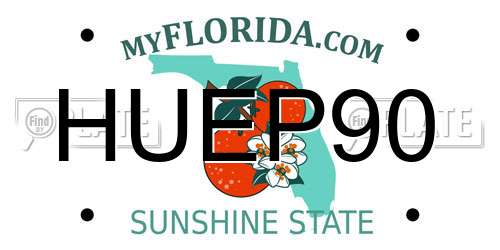 HUEP90 Florida License Plate