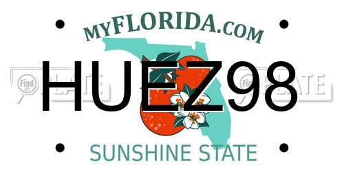 HUEZ98 Florida License Plate