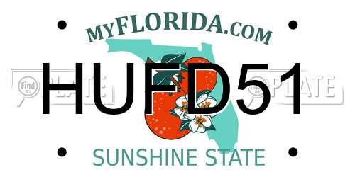HUFD51 Florida License Plate