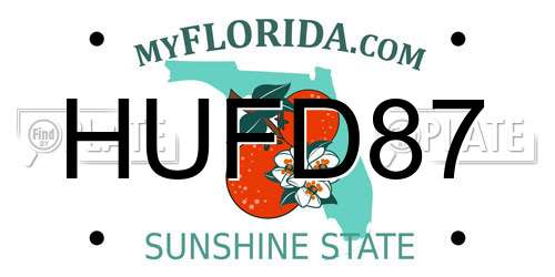 HUFD87 Florida License Plate