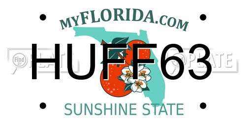 HUFF63 Florida License Plate