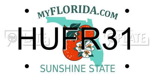 HUFR31 Florida License Plate