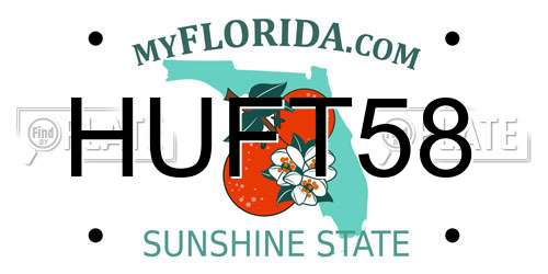 HUFT58 Florida License Plate