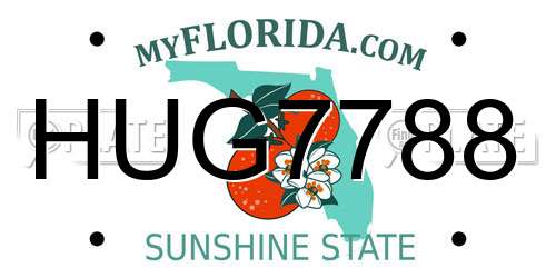 HUG7788 Florida License Plate