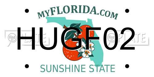 HUGF02 Florida License Plate