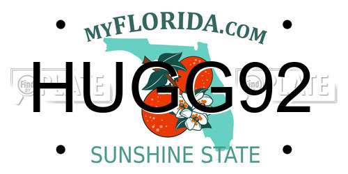 HUGG92 Florida License Plate