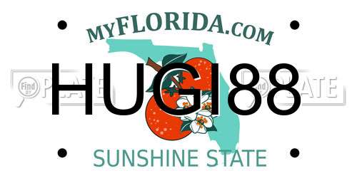 HUGI88 Florida License Plate
