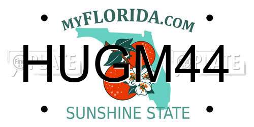 HUGM44 Florida License Plate