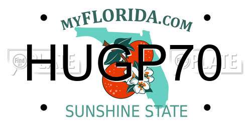 HUGP70 Florida License Plate