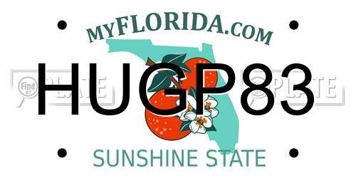 HUGP83 Florida License Plate