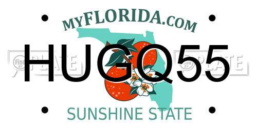 HUGQ55 Florida License Plate