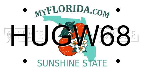 HUGW68 Florida License Plate