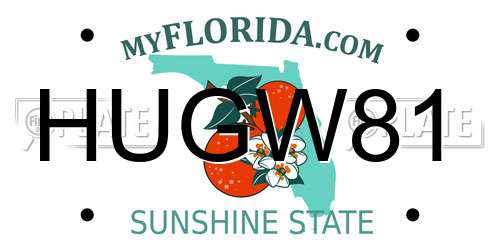 HUGW81 Florida License Plate