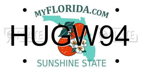 HUGW94 Florida License Plate
