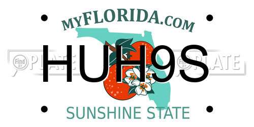 HUH9S Florida License Plate