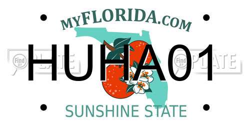 HUHA01 Florida License Plate