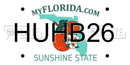 HUHB26 Florida License Plate