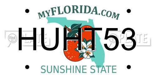 HUHT53 Florida License Plate