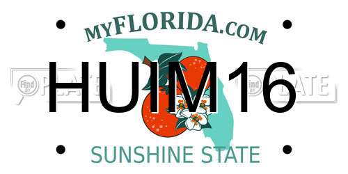 HUIM16 Florida License Plate
