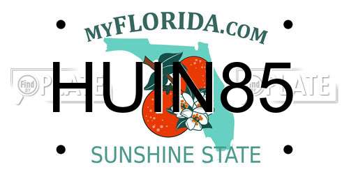 HUIN85 Florida License Plate
