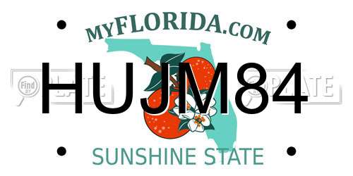 HUJM84 Florida License Plate