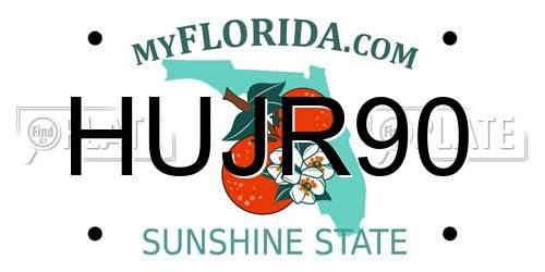 HUJR90 Florida License Plate