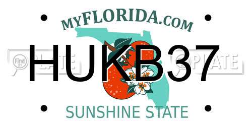 HUKB37 Florida License Plate