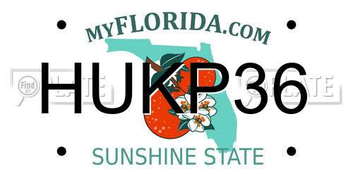 HUKP36 Florida License Plate