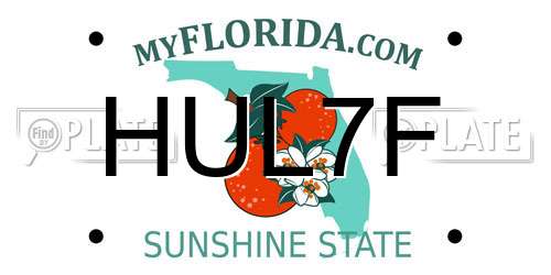 HUL7F Florida License Plate
