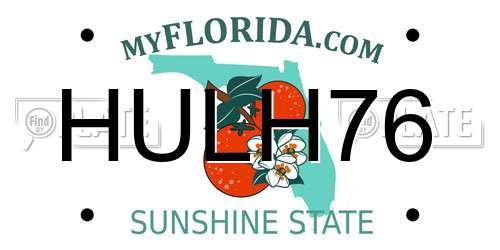 HULH76 Florida License Plate