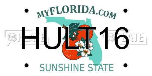 HULT16 Florida License Plate